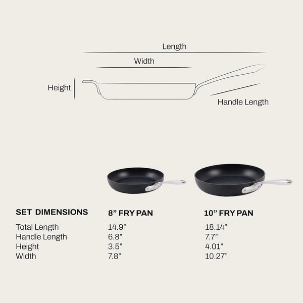 All-Clad HA1 Expert Nonstick, 2-Piece Fry Pans Set, Induction Ready | 8" and 10" Frying Pans Set, Scratch-Resistant Exterior, Dishwasher Safe, Oven Safe up to 500°F5