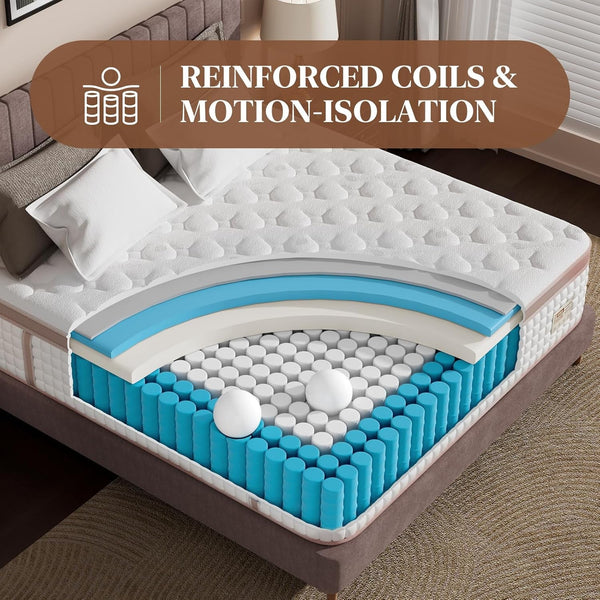 Extra Firm Full Mattress 14 Inch, Luxury Hybrid Mattress in a Box for Deep Sleep & Lumbar Support, Certipur-Us & Zero Fiberglass, 365-Night Trial3