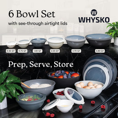 12-Piece Plastic Mixing Bowls with Lids for Food Prep & Storage2
