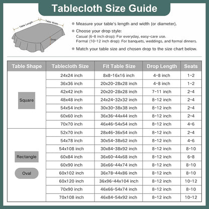 Oval Tablecloth 60 X 84 Inches Faux Linen Water Resistant8