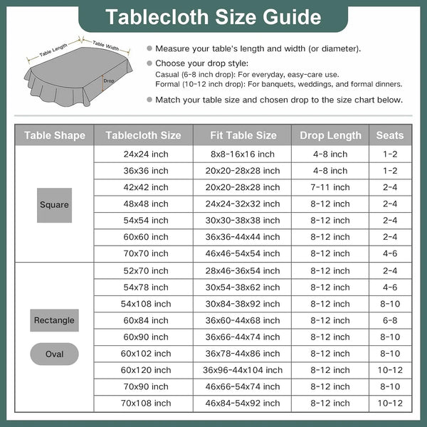 Oval Tablecloth 60 X 84 Inches Faux Linen Water Resistant8