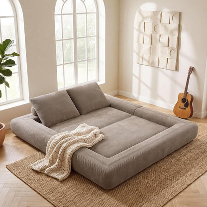 Flipnest 3-In-1 Convertible Sleeper Sofa, Light Brown1