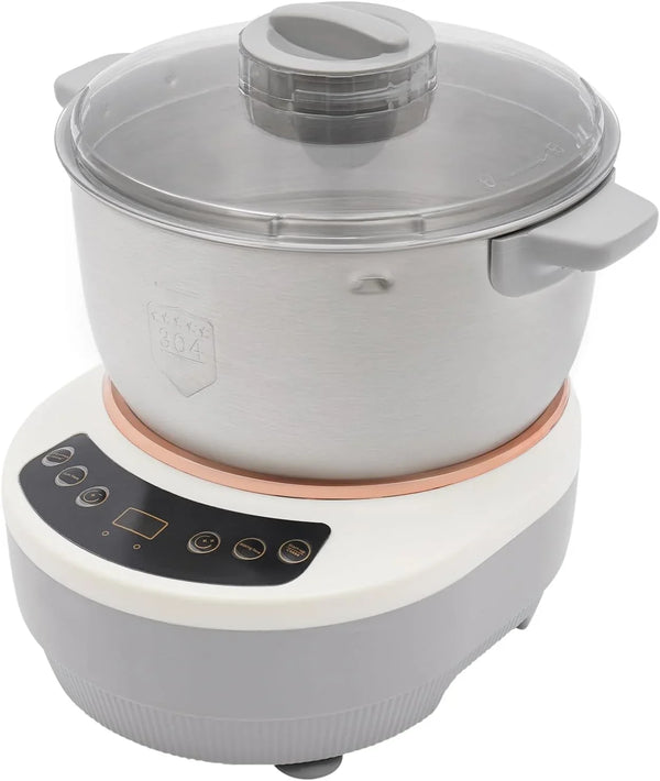 Electric Dough Maker with Ferment Function 5L(4.5QT) Dough Mixer Machine, 304 Stainless Steel Household Flour Kneading Machine for Baking Bread Pizza, Silver1