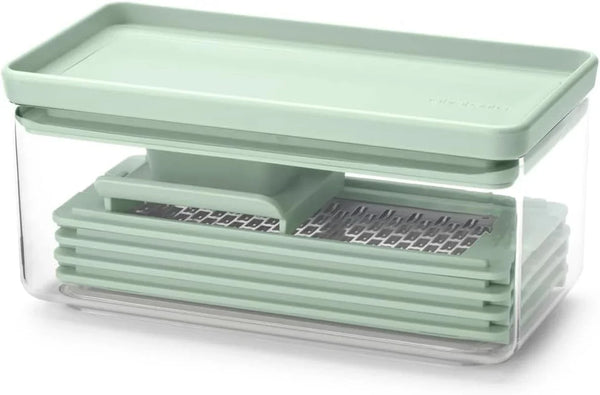 Brabantia Tasty+ Slicer and Grater Set | Vegetable Slicer with Two Graters & Storage Box | Non-Slip Base & Dishwasher Safe Design | 100% Recyclable Tritan Plastic | Jade Green1