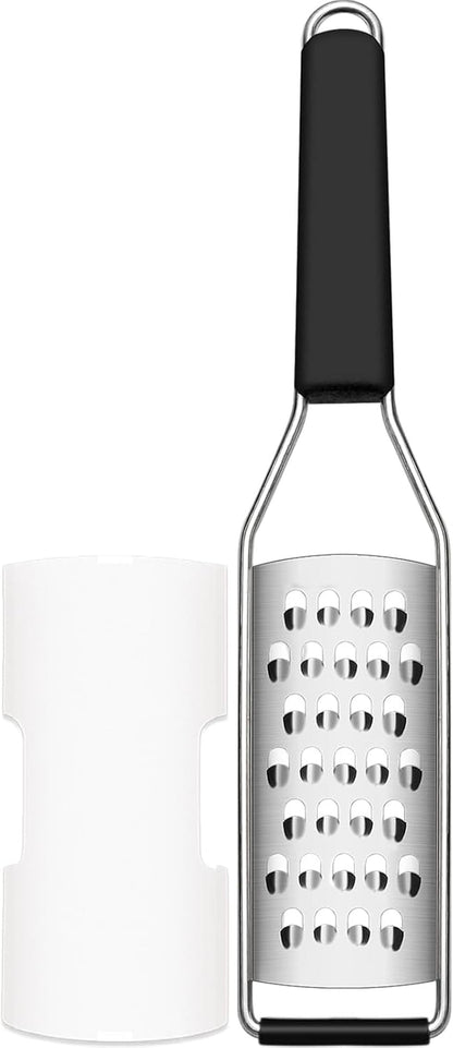 Cheese Grater Vegetable Shredder & Citrus Zester Lemon Zester for Parmesan Cheese, Vegetables, Zucchini, Nutmeg, Chocolate, Lemons, Hand Held Shredder Graters Stainless Steel Extra Coarse Blade1