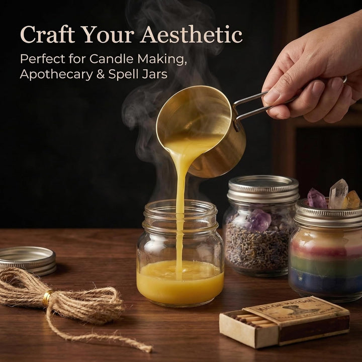 8 Oz Mason Jars with Airtight Silver Lids - 4 Pack Small Glass Jars - Thickened Wide Mouth Canning Jars for Spell Jars, Candle Making, Premium Spices & Bathroom Vanity Decor+2