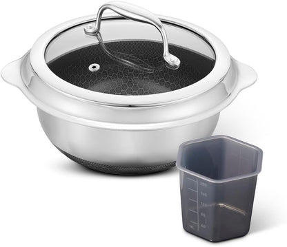 Hexclad 2QT Hybrid Nonstick Rice Pot, Induction Ready | Stay-Cool Handles, Dishwasher and Oven Safe up to 900°F, Compatible with All Cooktops1