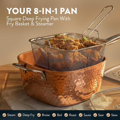 Hammered 20Pc Pots and Pans Set Non Stick Ceramic Cookware Set | Deep Frying Pan & Bakeware Set Included, Non Toxic PFOA/PFOS/PTFE Free, Induction Compatible, Oven & Dishwasher Safe4