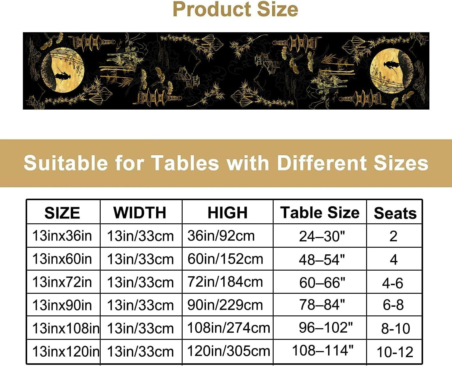 japanese-samurai-table-runner-black-and-gold-bamboo-asian-zen-decor-premium-linen-dining-table-cover-for-home-kitchen-party-13x108-inch