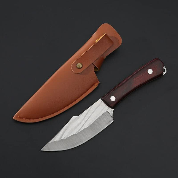Meat Cleaver,Cleaver Knife, 4Inch Forged Meat Cleaver Knife Stainless Steel Hunting Survival Knives Fruit Vegetables Utility Paring Boning Knife with Sheath (Color : 9)1