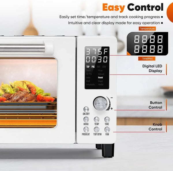 Bravo Pro Convection Air Fryer Toaster Oven Combo | 2026 New Improved,10-In-1, 50°-450°F Control, Quick Even Crisp Tech, 21Qt, PFAS Free, Cream5