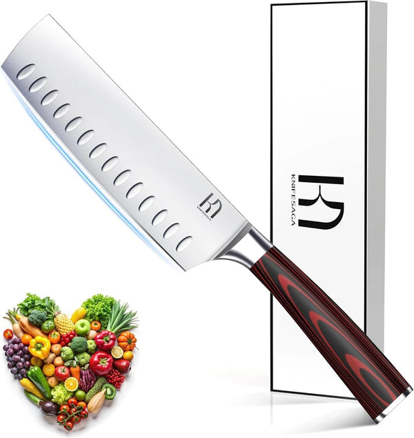 Japanese Nakiri Chef Knife 7 Inch, Razor Sharp, Professional1