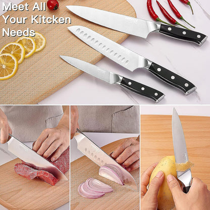 3PCS Chef Knife Set, German High Carbon Steel6