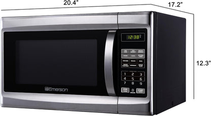 MW1338SB Countertop Microwave Oven, 6 Pre-Programmed Settings, Removable Glass Turntable, Child Safety Lock, 1.3 Cu Ft, 1000W, Stainless Steel3