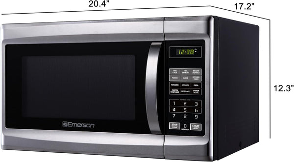 MW1338SB Countertop Microwave Oven, 6 Pre-Programmed Settings, Removable Glass Turntable, Child Safety Lock, 1.3 Cu Ft, 1000W, Stainless Steel3
