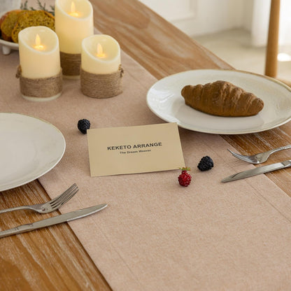 Deep Beige Rustic Table Runner 72 Inches Dining Table Decors3