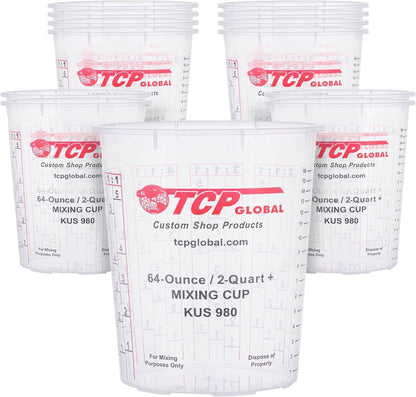 Paint Mixing Cups, 64-Ounce, 12 Pack, Plastic Measuring Cups1