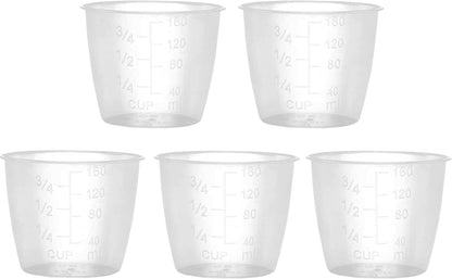 5Pcs Plastic Transparent Rice Measuring Cup, Rice Cooke Laundry Measuring Cup Replacement Tools - for Kitchen Dry and Liquid Ingredients Measuring (160Ml)1