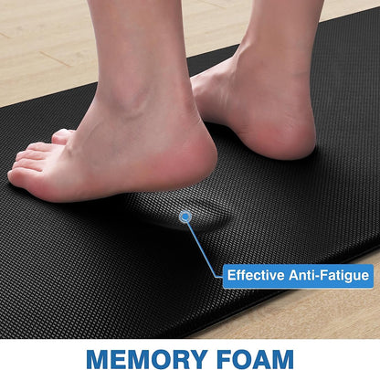 Kitchen Mats for Floor, 2-Piece Anti-Fatigue Kitchen Rugs, Black | 17.3" X 30" + 17.3" X 47", Cushioned Comfort, Water-Resistant, Easy to Clean, Non-Slip Bottom, Kitchen Floor, Standing Desk7