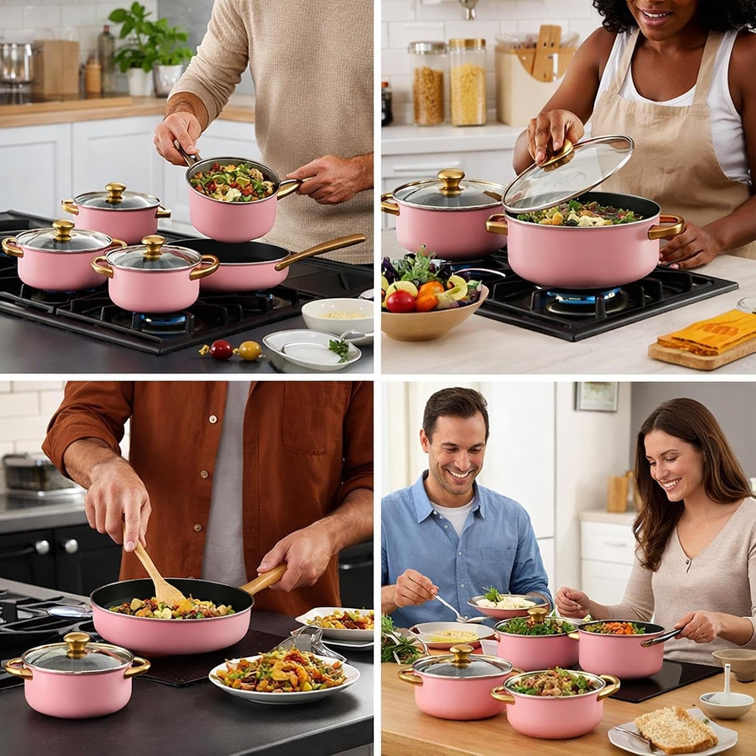 6-pieces-pots-and-pans-nonstick-cookware-set-stainless-steel-milk-saucepan-frying-pan-kitchen-utensils-glass-lids-wear-resistant-comfortable-handles-s-pink