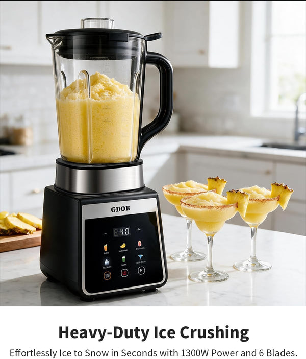 Blender, Auto-Program Smoothie Blender, Crush Ice,1300W | Professional Smoothie Maker with 6 One-Touch Presets, 74Oz XL Family-Size Blender for Smoothie,22Oz On-The-Go Cup, Auto-Clean2