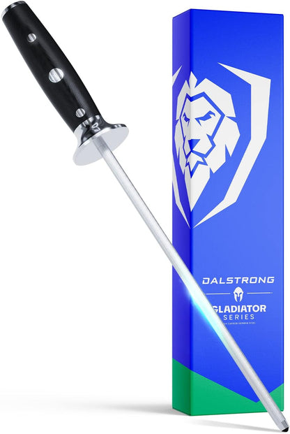 Honing Rod - 10 Inch - Gladiator Series Elite - HC Stainless Steel - G10 Garolite Handle - Kitchen Knife Sharpener Chef Knife Polish Gift- Professional Honing Steel- NSF Certified1
