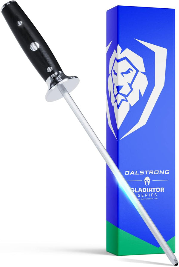 Honing Rod - 10 Inch - Gladiator Series Elite - HC Stainless Steel - G10 Garolite Handle - Kitchen Knife Sharpener Chef Knife Polish Gift- Professional Honing Steel- NSF Certified1