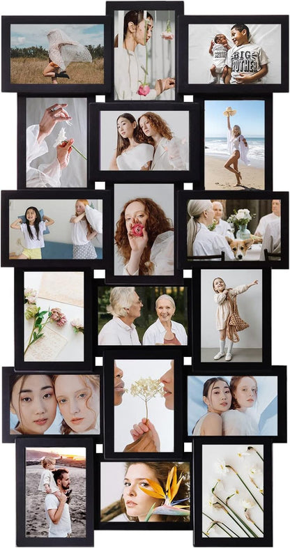 Collage Picture Frames for Wall Decor, 18-Opening Reunion Family Friends Picture Frame Set, 4 X 6 Photo Frames for Living Room, Bedroom, Gallery Wall Hanging, Black1