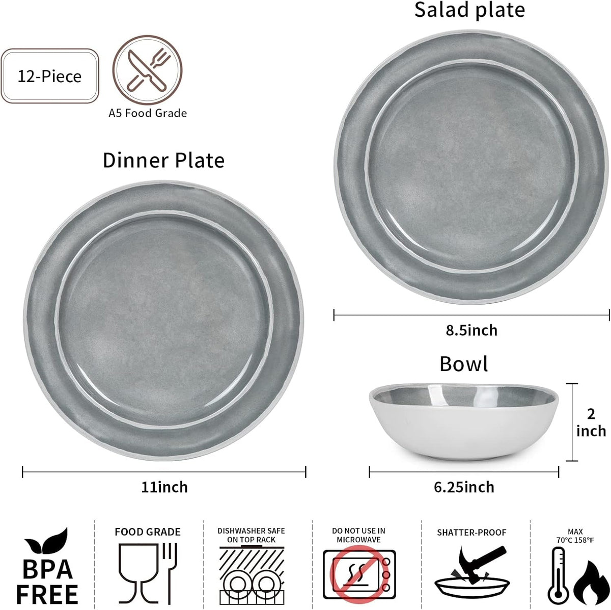 melamine-dinnerware-set-12pcs-dishes-dinnerware-set-for-4-indoor-and-outdoor-use-dishwasher-safe-break-resistant-lightweight-gray