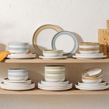 Stoneware Dinnerware Set for 4, 12-Piece Ceramic Plates & Bowls5
