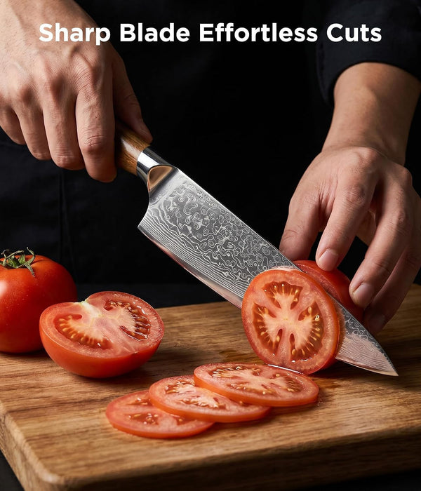 Japanese Chef Knife 8-Inch, VG10 Damascus Kitchen Knife Full Tang6