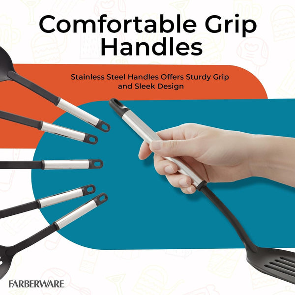 – Stainless Steel Kitchen Tool Set – Black, Set of 56
