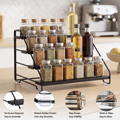 4-Tier Adjustable Depth Spice Rack Organizer for Cabinet,Pantry,Countertop3