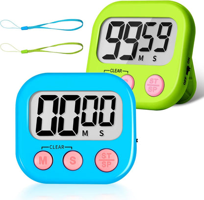 Classroom Timer for Kids Teachers 2 Pack Digital Timers Blue Green | Strong Magnetic, Large Screen, Big Button, Teacher Classroom Must Haves Kitchen Timers for Cooking Egg Exercise Study1