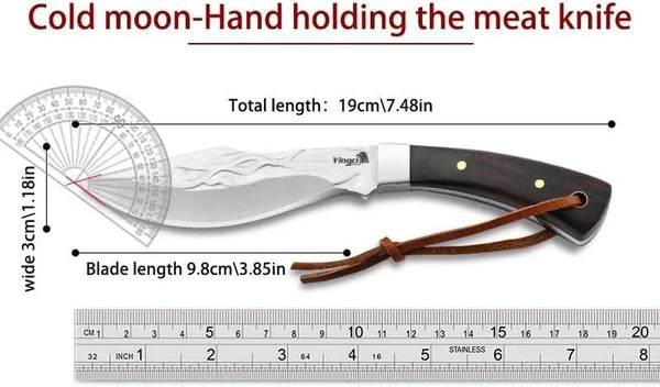 Meat Cleaver,Cleaver Knife Stainless Steel Boning Knife with Cover for Outdoor Camping, Fruit Knife, Cleaver Knife (Color : 1Pcs Knife)2