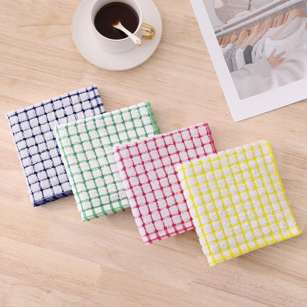 Cotton 10 Pack Terry Kitchen Dish Cloths, Mixed Color | Super Soft and Absorbent Dish Rags, Quick Drying Dish Towels for Washing Dishes, 12 X 12 Inches7