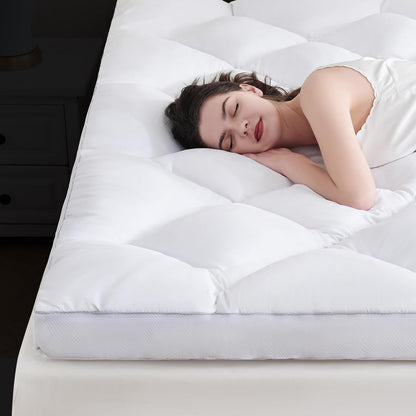 3 Inch Queen Mattress Topper, Ultra Thick and Fluffy Supportive Memory Foam Mattress Topper for Body Pain, Mattress Pad with Breathable Mesh Design for Deep Sleep, 80X60X3 Inches1