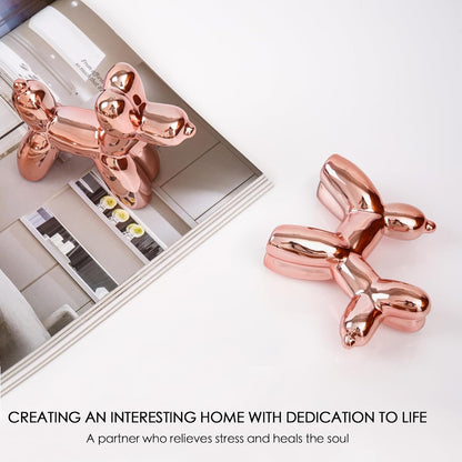 Cute Ceramics Pink Balloon Dog Statue Crafts Living Room Desktop Decorations,Handmade Modern Small Ceramic Animal Statue Ornament Home Decor Accents (Pink Balloon Dog)7
