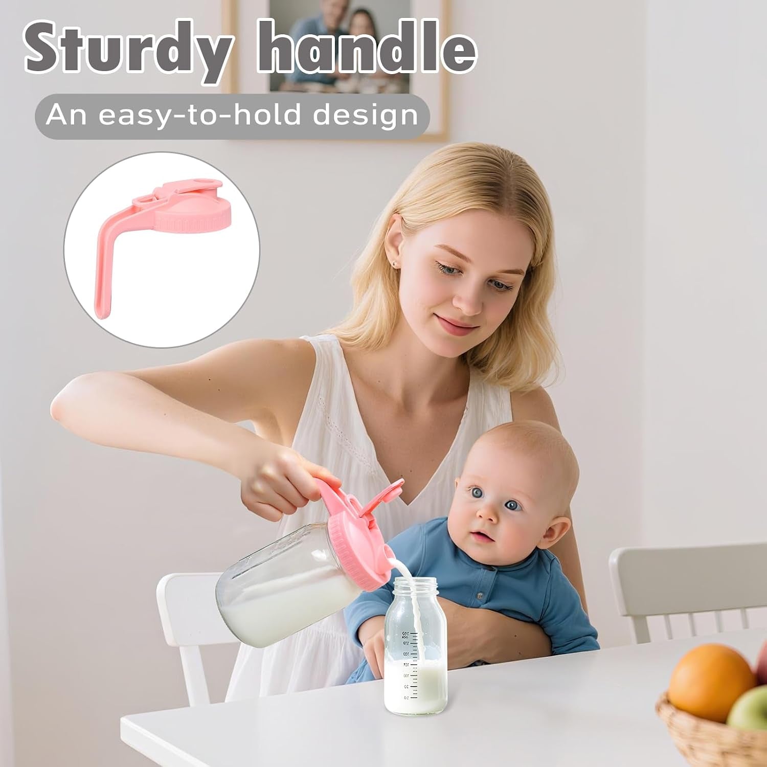 4pack-32oz-glass-pitcher-with-lid-wide-mouth-storage-container-1-quart-double-leakproof-glass-mason-jar-pitcher-with-pour-spout-lid-for-breastmilk-sun-tea-juice-cold-brew-coffee-water