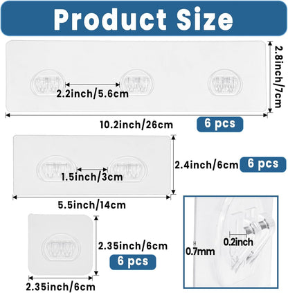 18 Pack Shower Caddy Adhesive Replacement, Shower Shelf Strong Adhesive Hooks, No Drilling, Transparent Waterproof Strips for Bathroom Shelves & Kitchen Racks2