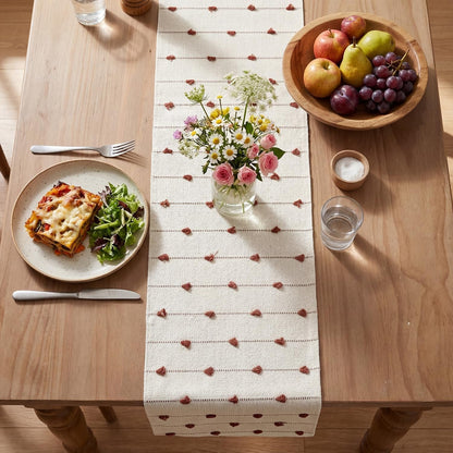 Caramel Boho Farmhouse Cotton Woven Table Runner, Seasonal Fall Kitchen Dining Table Decoration for Home Party Decor 12X90 Inch3