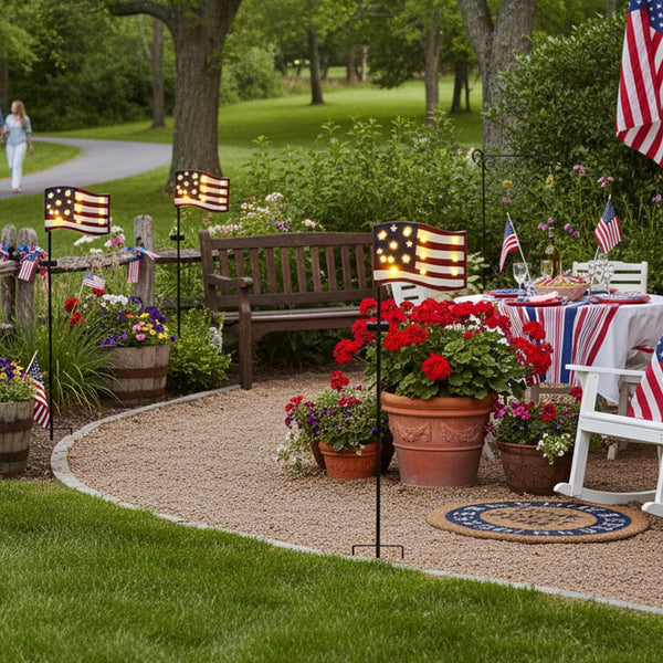 Garden Lights Solar Powered American Flag for Fourth of July Decorations9