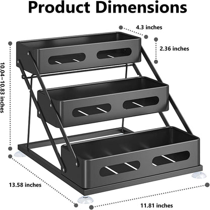 3 Tier Foldable Spice Rack, Black2