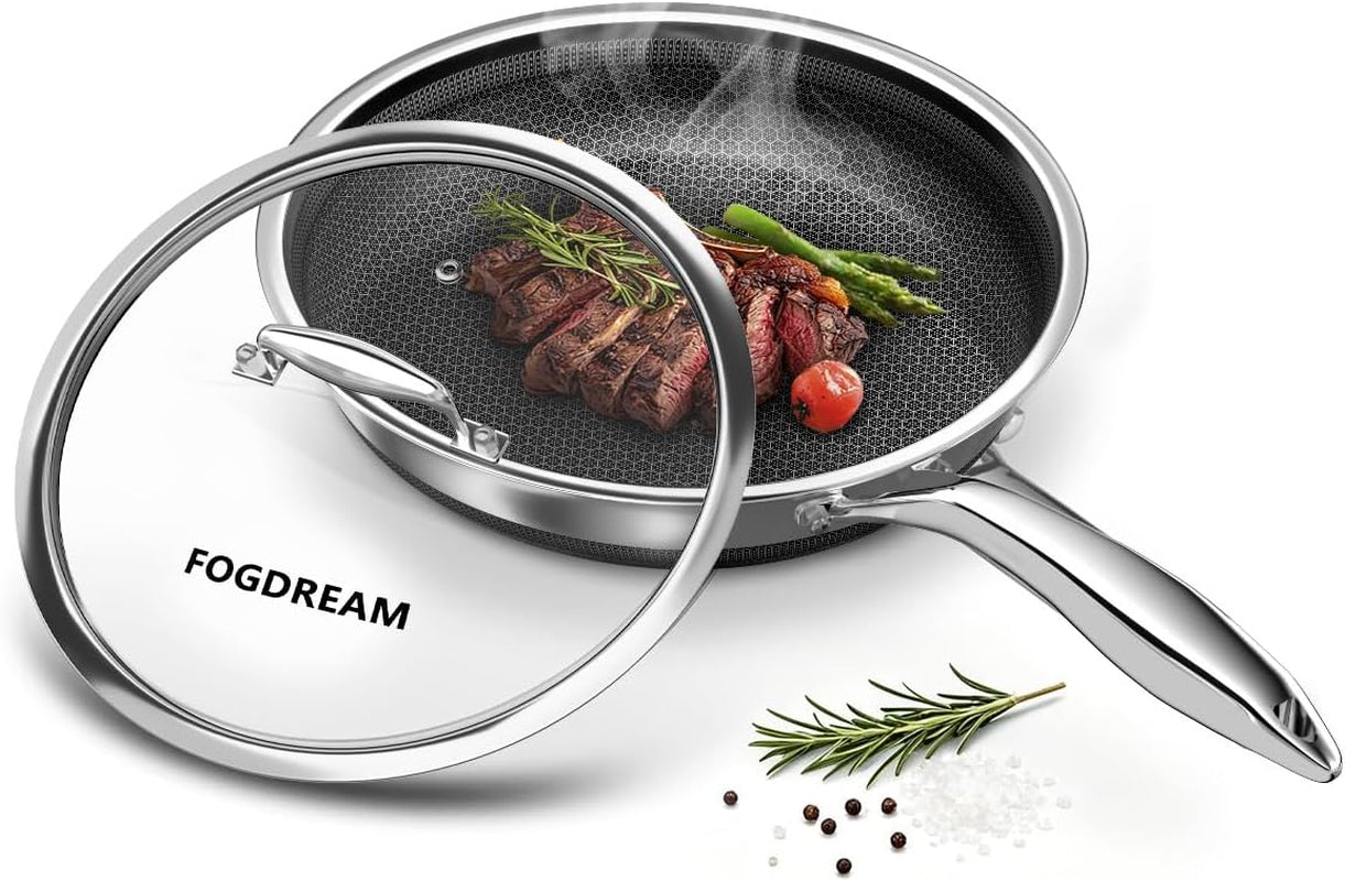 10-inch-nonstick-frying-pan-with-lid-honeycomb-hybrid-stainless-steel-skillet-tri-ply-induction-compatible-non-toxic-frying-pan-oven-safe-dishwasher-safe-silver