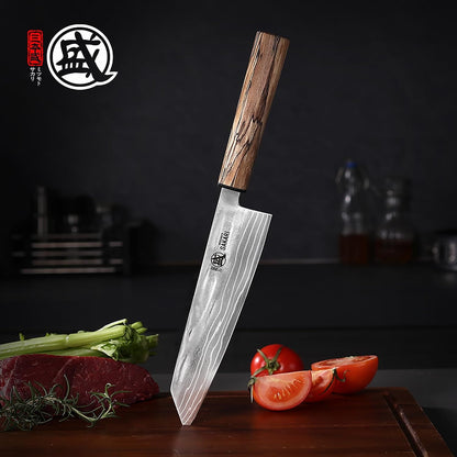 8 Inch Japanese Kiritsuke Chef Knife S35VN Damascus8