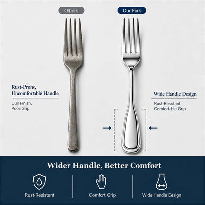 Silverware Set for 8, 40 Piece Utensils Stainless Steel Flatware Set | Boston Style Mirror Polished Spoons and Forks Set for Kitchen，Dishwasher Safe3