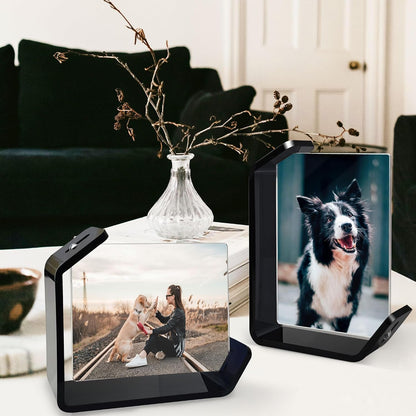 5X7 Picture Frames, 2-Pack Color Acrylic Photo Frames, Double-Sided Floating Stand with Horizontal and Vertical Orientation, Ideal Gift for Men and Women, Black5