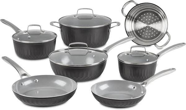 , 11-Pc Color Impressions Ceramic Nonstick Set, 58S-11BK1