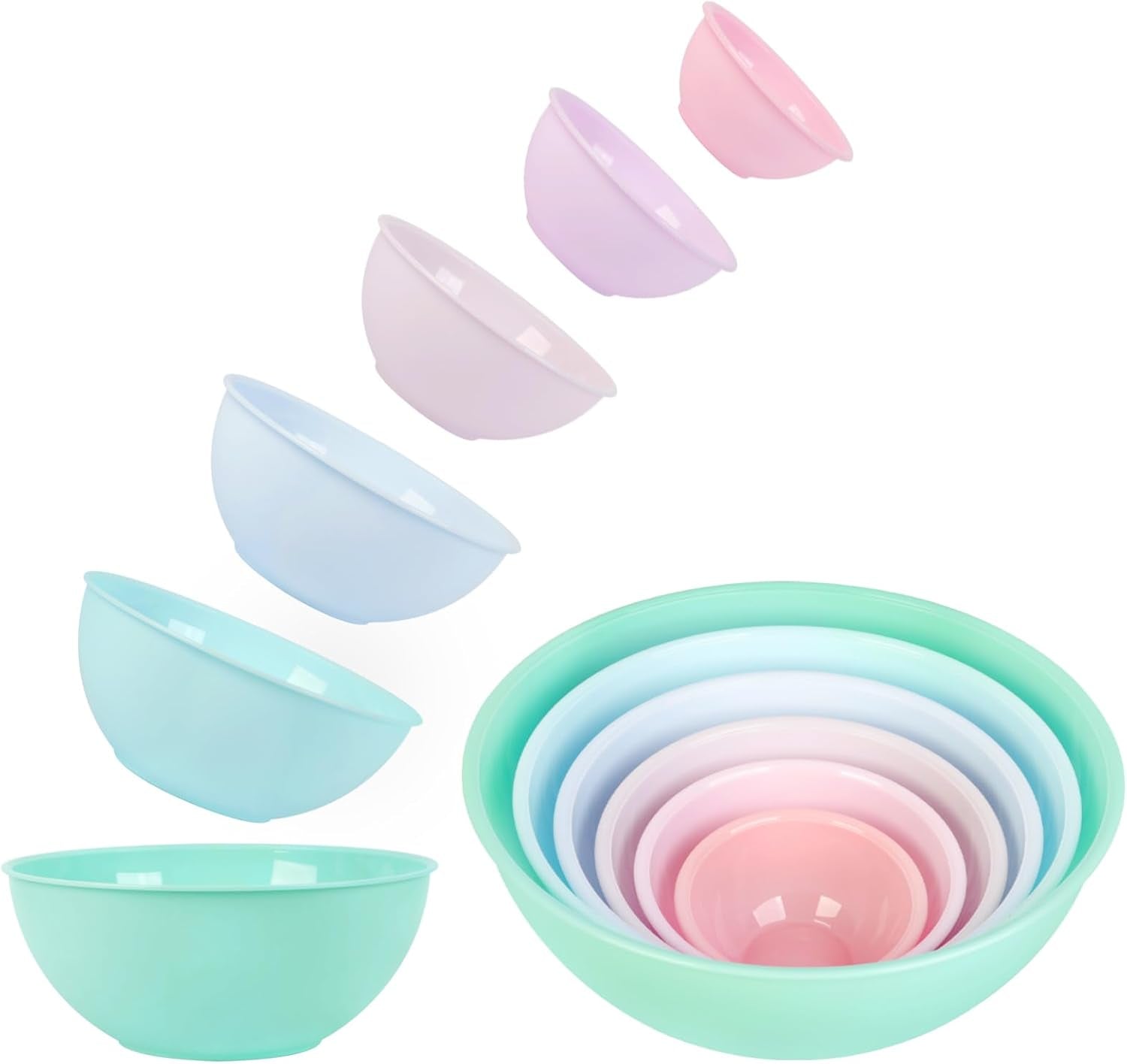 bpa-free-plastic-round-mixing-bowl-with-lids-12-pack-nesting-bowls-with-lids-set-microwave-and-dishwasher-safe-prep-serving-bowls-great-for-mixing-baking-serving-pinkish-green-12pcs