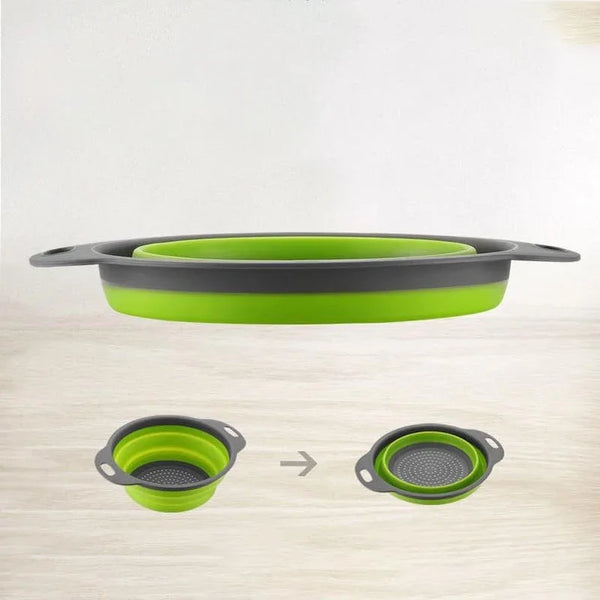 2 Pack Collapsible Colander Set,  Foldable Collapsible Strainers for Kitchen, Small round Colander with Base and Handles for Pasta, Fruit, Vegetables – Space-Saving Kitchen Strainer Baskets7